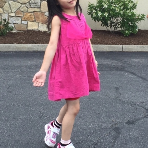 Fuchsia Pink Toddler Little Girls Sleeveless Fit & Flare Gray shift Dress - Picture 2 of 16